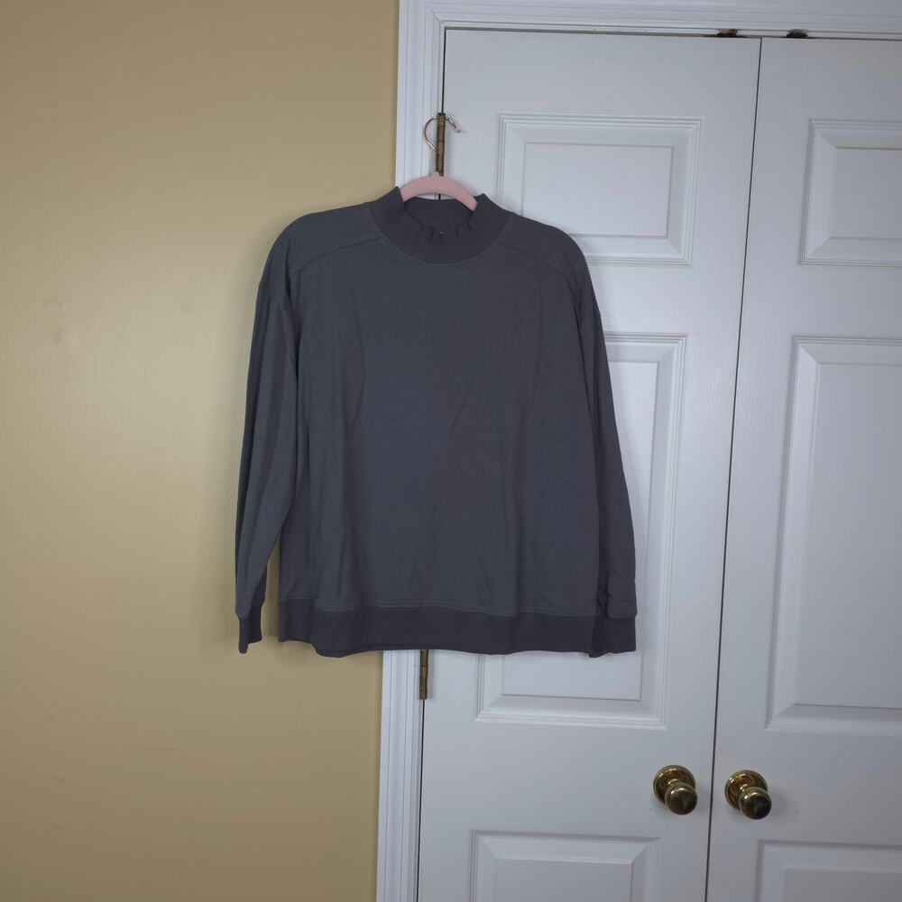 MUS & BOMBON Mockneck Belize Sweatshirt in Antracita Gray Size S